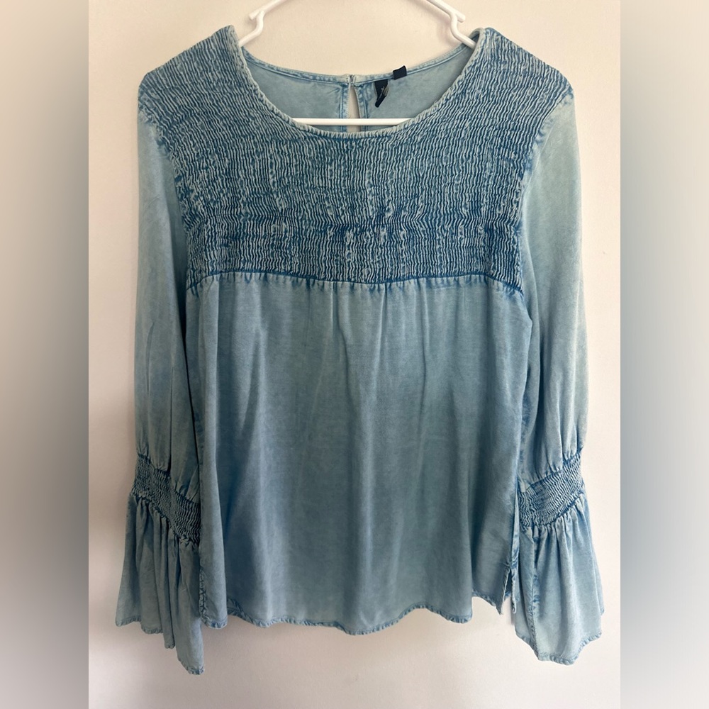 Blue Jean Smocked Women's Top
